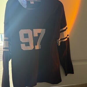 Aritzia TNA Long Sleeve Jersey with White Number 97